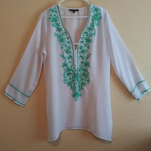 Club Z Tunic sheer white cover up